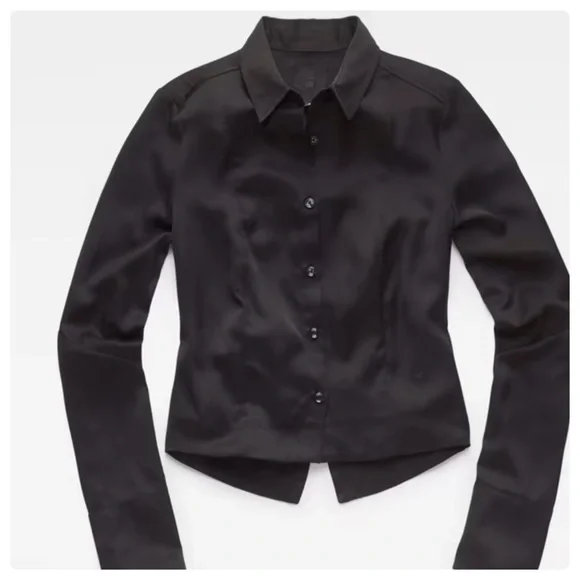 G Raw Black Cropped Open Back shirt M